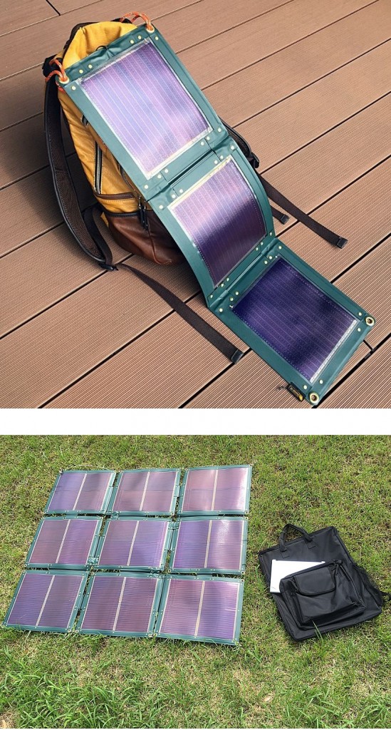 折り畳み可能で可搬性に優れたソーラーパネルシリーズnanoGrid、picoGrid