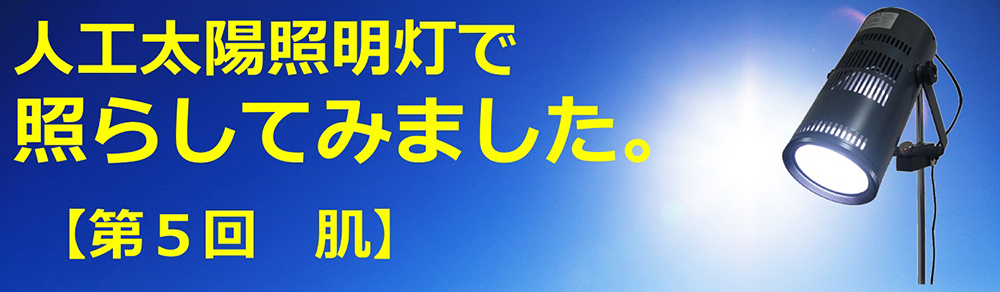 人工太陽照明灯で照らしてみました。【第5回 肌】